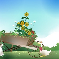 Flowery Wheelbarrow