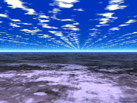 3D Landscape - horizon, sky, purple, clouds, ground