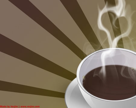 Coffee - coffee, hot, lines, center, heart, steam