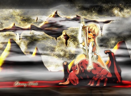 Glowing Death - anime, hell, underworld, glowing death, elf warrior, divine sword