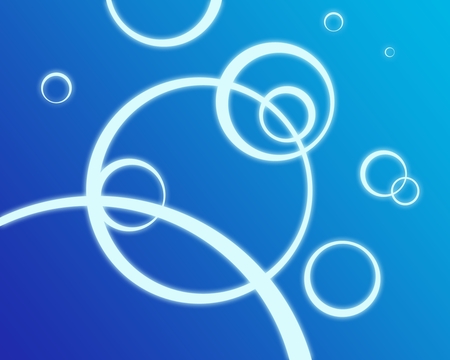 White Bubbles - white, circles, bubbles, blue