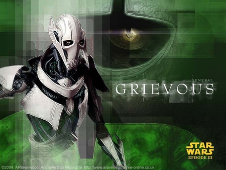 general grievous - whites, yellow eyes, robot, blacks