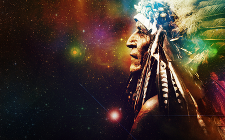 chief lightningstar - american, art abstract  wallpaper, chief lightningstar, native