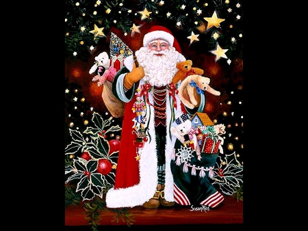 Susan Rios * The magic of Christmas - susan rios, christmas, santa, holiday, painting, art