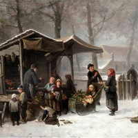 Mari ten Kate (1831-1910) * Buying presents at the toy stall for the feast of St. Nicholas
