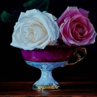 Guy-Anne Massicotte * Tasse ancienne et roses