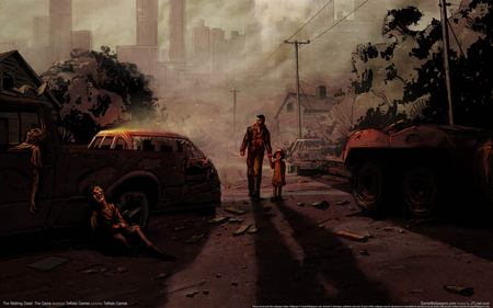 The Walking Dead - game, digital art, death, cg, the game, the walking dead- the game, dead, hd, horror, the walking dead, adventure, video game