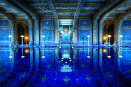 hearst castle - hearst, water, blue, photography, travel, beauty, pool, california, castle