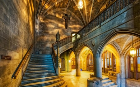 Church Interior - stairs, church, beautiful, interior, architecture, medieval