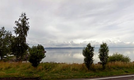 Lake Vattern - fresh, trees, sweden, water, lake, grass, largest, sky