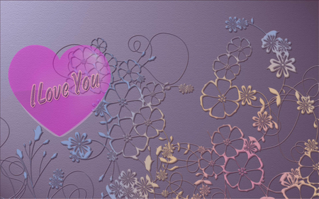 pink heart - abstract, wp, flower, heart