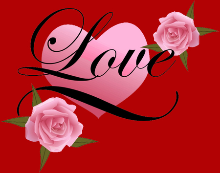 love abstract - love, pink, heart, wp, rose