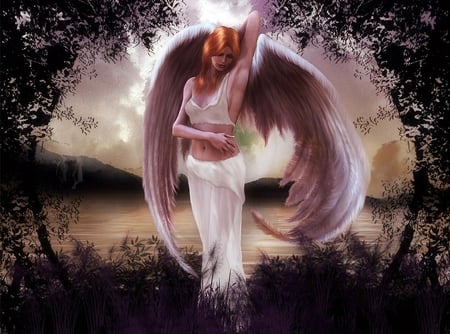 BEAUTIFUL ANGEL - wings, angel, female, beautiful