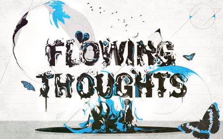 Flowing Thoughts - abstract, white, graffiti, nice, cool