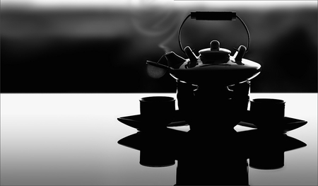 TEA TIME - teapot, tea ceremony, reflection, photography, tea, enjoy, bw, still life