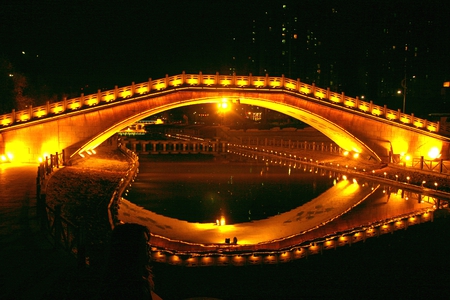 Bridge at Night - at night, picture, beautiful, bridge