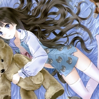 Anime girl with teddy bear