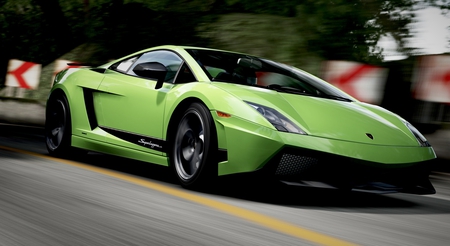 Gallardo - matchatchusets, car, gallardo, green, road, lamborghini