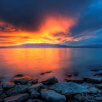 utah lake sunset