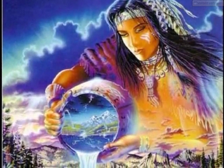 INDIAN SPIRIT - indian, water, spirit, sky