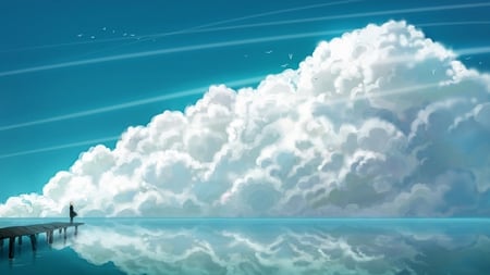 Clouds - clouds, anime, ocean, beautiful