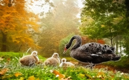 My Family - goose, greenland, forest, loving