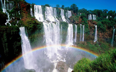 Rainbowfall - waterfall, rainbow, nature, river