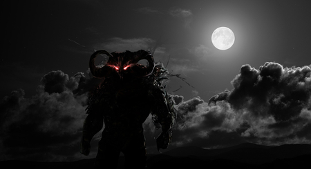 Alien Creature - moon, alien, cgi, cloud, dark, creature, night, fantasy