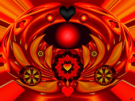 Red Ball - eye candy, collage, 3d, fractal, abstract