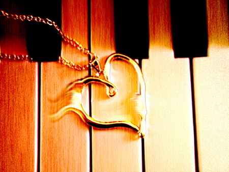 Music with love - piano, heart, romantic, romance, love, music, melody, passion, keys