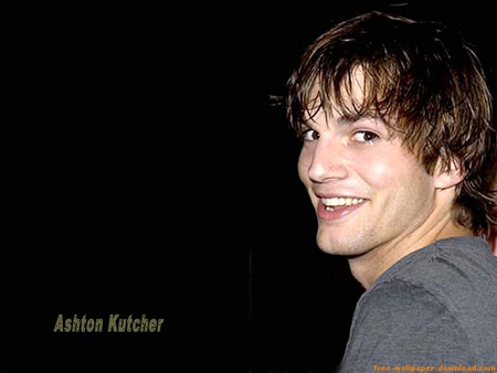 Ashton Kutcher - male, handsome, actor, cute hair, smiling