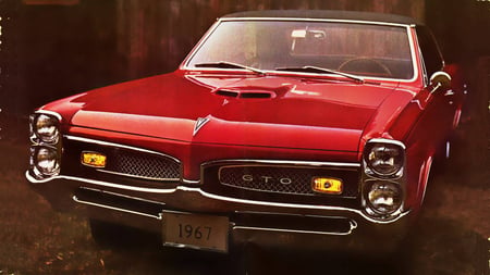 67 Pontiac GTO - 1967 pontiac, advertiseing, cars, pontiac, wallpaper, muscle cars