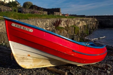 boat - abstract, photo, boat, red