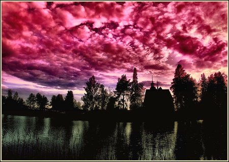 Pink Clouds - clouds, picture, beautiful, pink, mixed