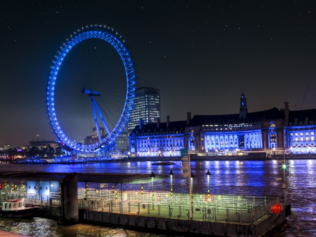 London Night - picture, blue, beautiful, lights, london, night, cool