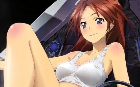 guilty crown - anime, crown, girl, hair, shinomiya, top, guilty, white, red, cute, ayase, sexy