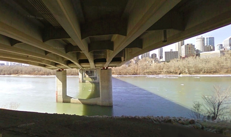 North Saskatchewan River - river, water, canada, architecture, buildings, bridge