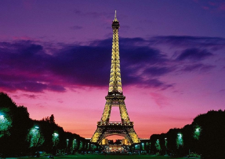 Night in Paris - hd, hd wallpaper, night, architecture, paris, tower, lights