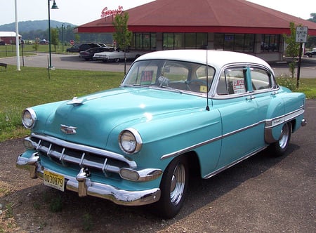 1953 Chevy Bel Air 1 - bel air, 1953, blue, chevy