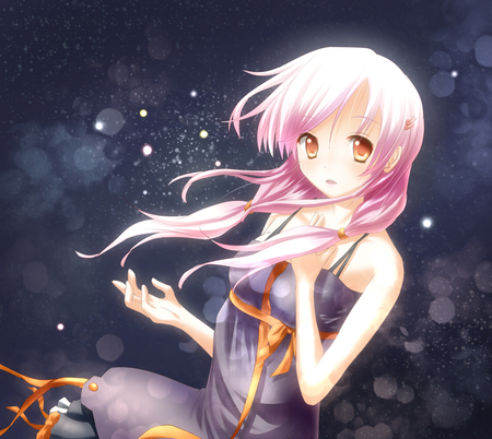 Yuzuriha Inori - bush, girl, cute, lovely, orange, hair pink, sweet