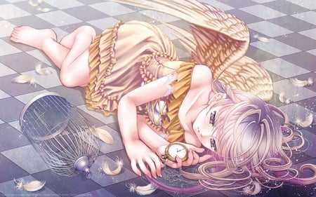 Beautiful Resting Angel - love, angel, beautiful, rest, watch over, angel wings