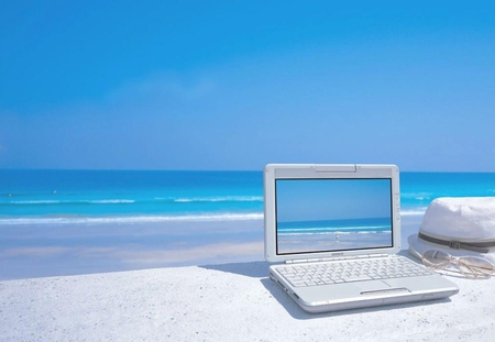 Sony Laptop - sky, ocean, laptop, blue