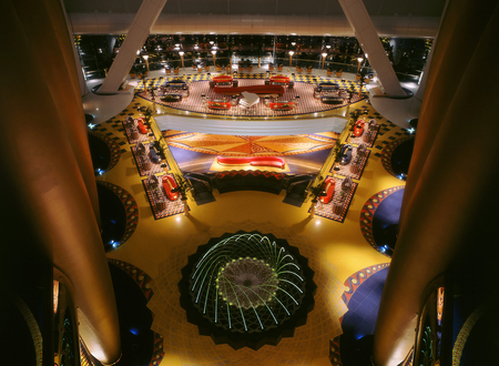 Burj al arab - tower of the arabs, interior, luxary, beautiful, burj al arab, uae, yellow, amazing, ocean, hotel, gold, colored, dream place, dubai, calm