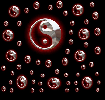 Yin Yang - epic, black, yin yang, white, red, 100, dots, dot