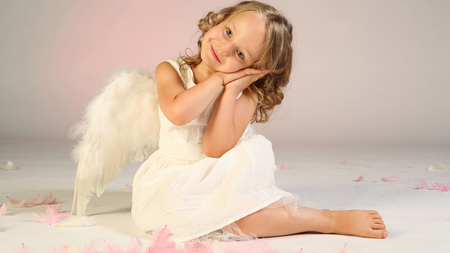 Sweet Angel - smile, white, wings, angel, baby, sweet