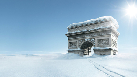 Climate Change - paris, du, triomphe, snow, climate, arc, change