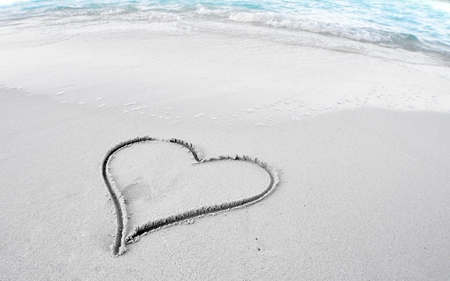 Love - water, heart, nature, beach, romantic, sea, love, sand