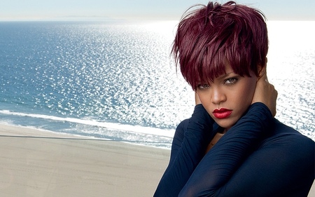 Rihanna - lips, fenty, red, singer, rihanna