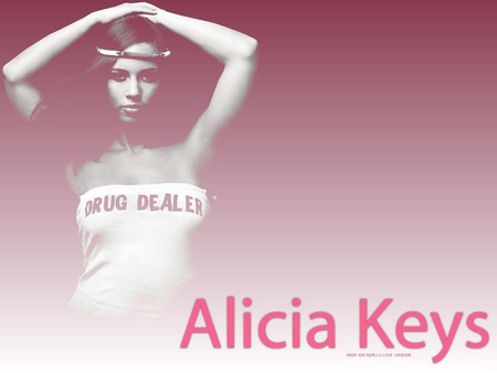 Alicia Keys - blend, grayscale, collage, pink