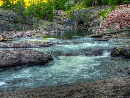 stream - water, nature, blue, stream, forest